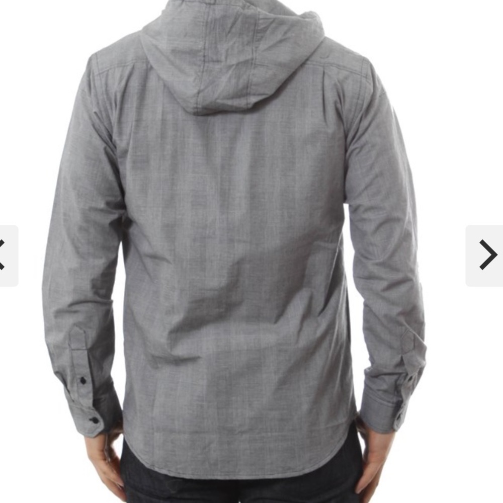 Ezekiel Hooded Button Up Men's Size L Outdoor California 100% Cotton Charcoal - Picture 2 of 15